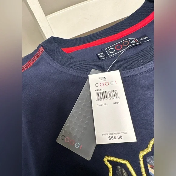 VINTAGE COOGI KNITWEAR TSHIRT STYLE ON SPELLOUT NWT- Dead-stock-3XL-Original Bag - Picture 9 of 15